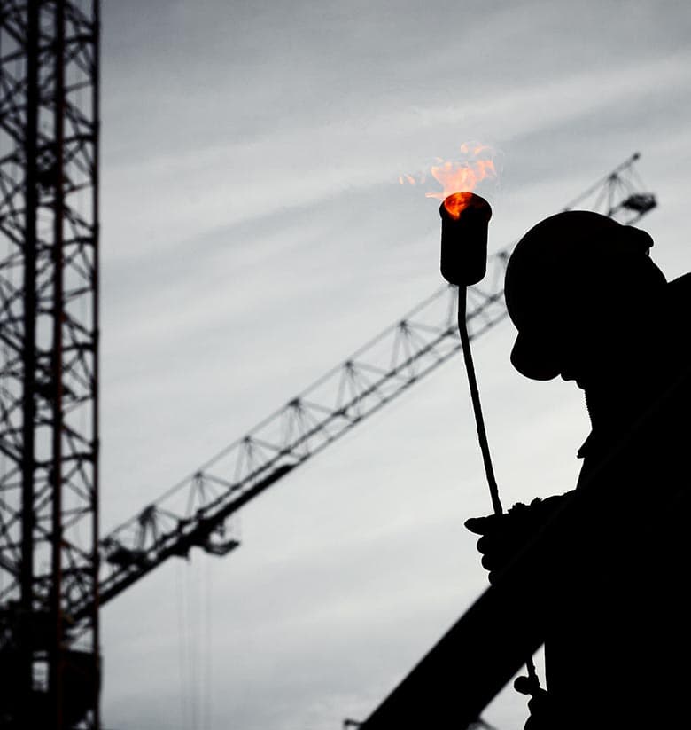 Field work at an industrial site